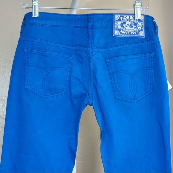 NOS: Deadstock Fiorucci Women's Vibrant Blue Ultra Low Rise Pants Size 27 - Picture 4 of 9